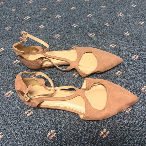 Forever 21 Pink Ballet Flats Womens Size 8 Pointed Toe‎ Open Ankle Buckle Strap - Picture 8 of 11
